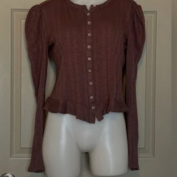 🍄 50% OFF - Brown-Mauve Button-Up Women's Top - Picture 5 of 9